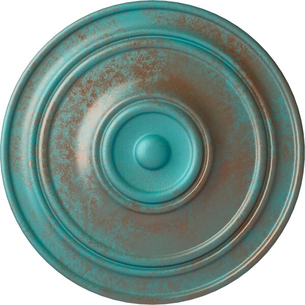 Ekena Millwork Classic Ceiling Medallion (For Canopies up to 5 1/2"), 21 7/8"OD x 2 3/8"P, Copper Green Patina CM22CLCGS - main